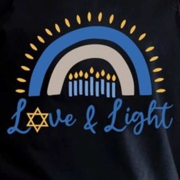 Love and Light Hanukkah T-Shirt, Menorah T-Shirt - Picture 2 of 5